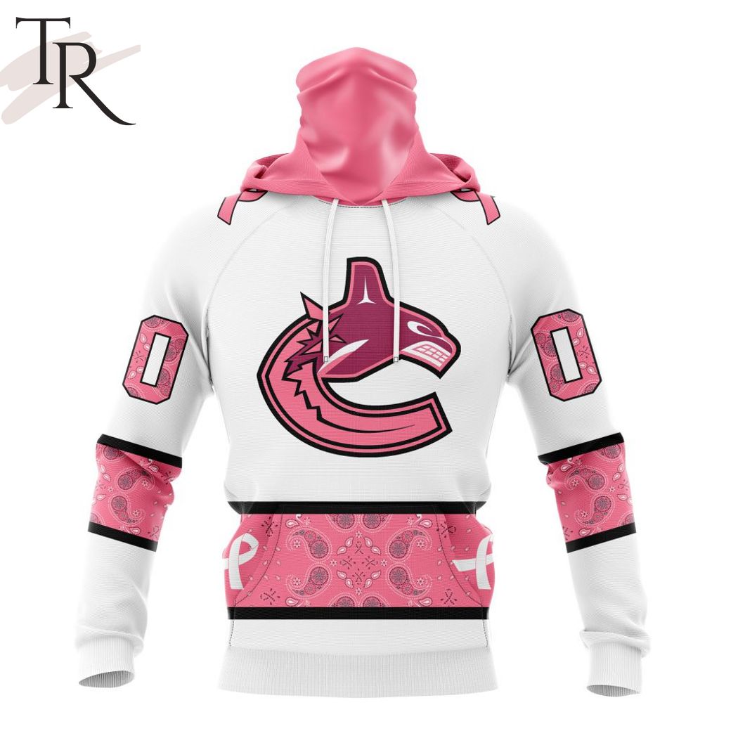 New 2025 NEW] Personalized NHL Vancouver Canucks In Classic Style With Paisley! IN OCTOBER WE WEAR PINK BREAST CANCER Custom Hoodie - Image 4